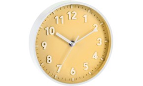 Nástěnné hodiny ručičkové 20 cm žlutá