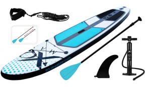 Paddleboard pádlovací prkno 320 cm s kompletním příslušenstvím, modrá