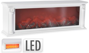 Elektrický krb s LED plameny 63 x 22 cm bílá