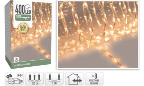 Vánoční světelný řetěz teplá bílá 400 LED / 12 m