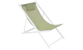 Lehátko zahradní židle skládací bílá/zelená