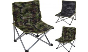 Židle campingová skládací CAMO šedá