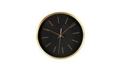 Nástěnné hodiny se zlatým rámem 25 cm černá
